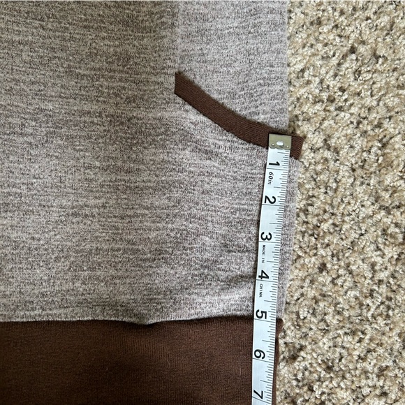 Wekili | Color Block Long-Sleeve Tunic Tops Crew Neck Sweatshirt Pockets - Picture 10 of 10